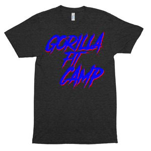 GORILLA FIT CAMP RED AND BLUE TRI-BLEND T SHIRT